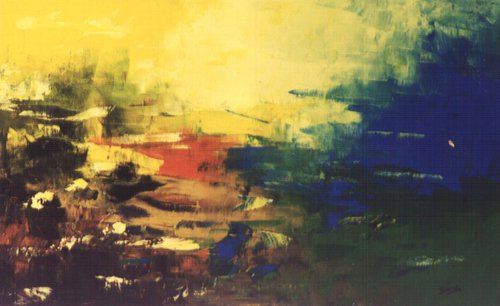 marina, yellow sky (ref#:417-12M) by Saroja van der Stegen