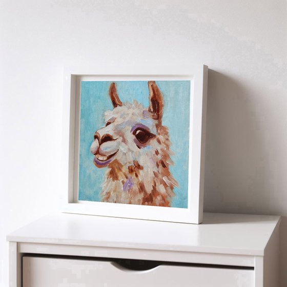 Cheerful Llama Painting