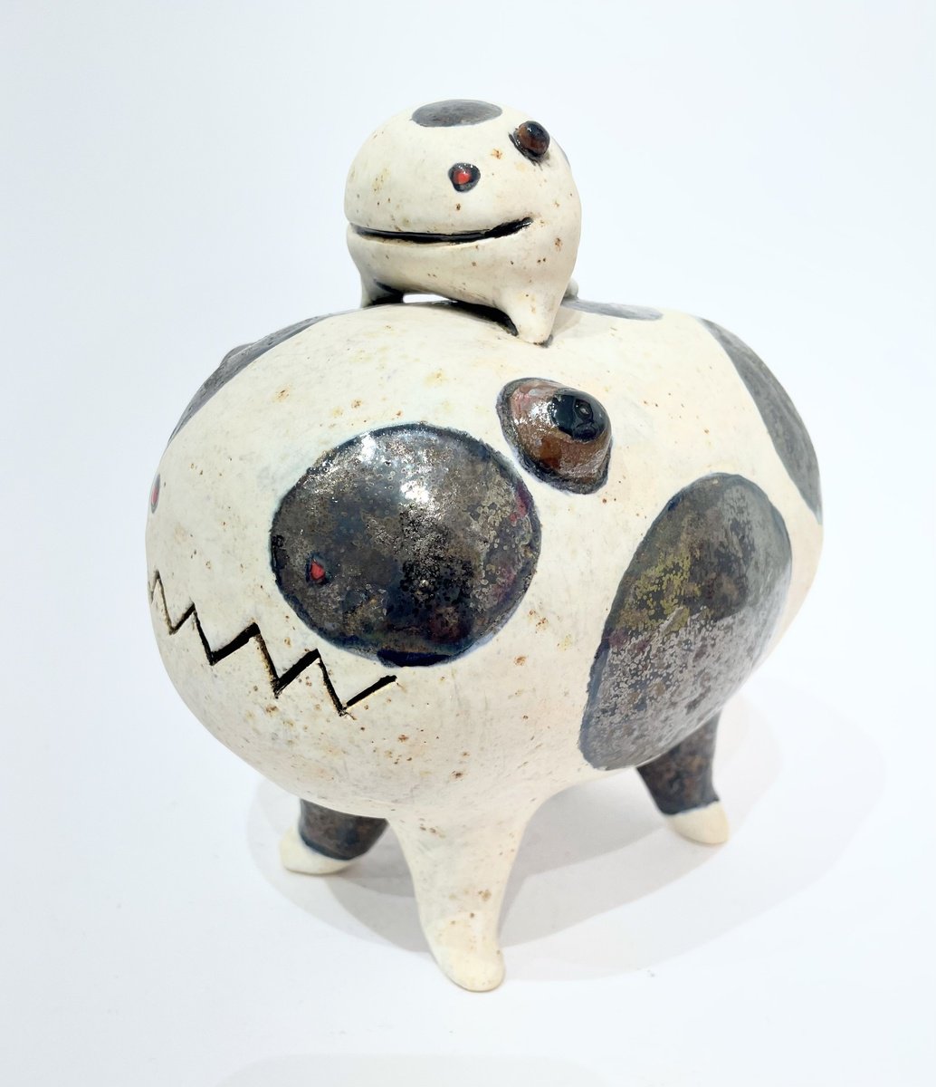 Expressive Animal Clay Sculpture By Viktor Zuk, 7 X 8", Sugardot Monstrosity, Original Artwork