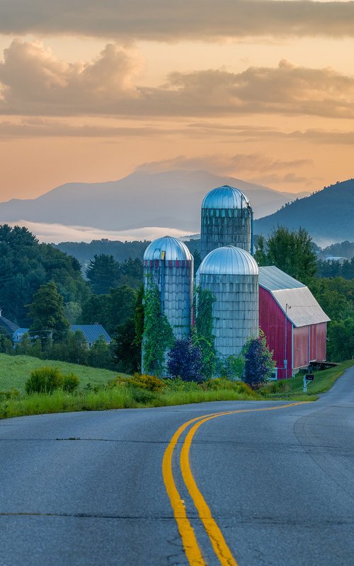 Down the Road, Waitsfield, 43 x 29 by Francois de Melogue