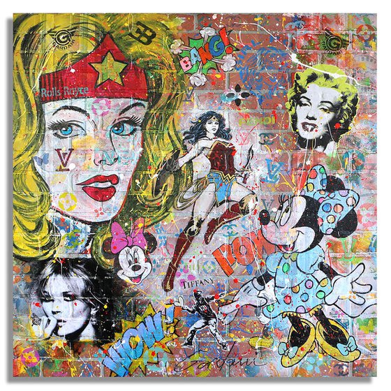 Wonder Woman Rolls Royce - Brick Wall Panel