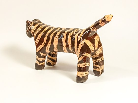 Ceramic sculpture Tiger 14х8.5х5 cm