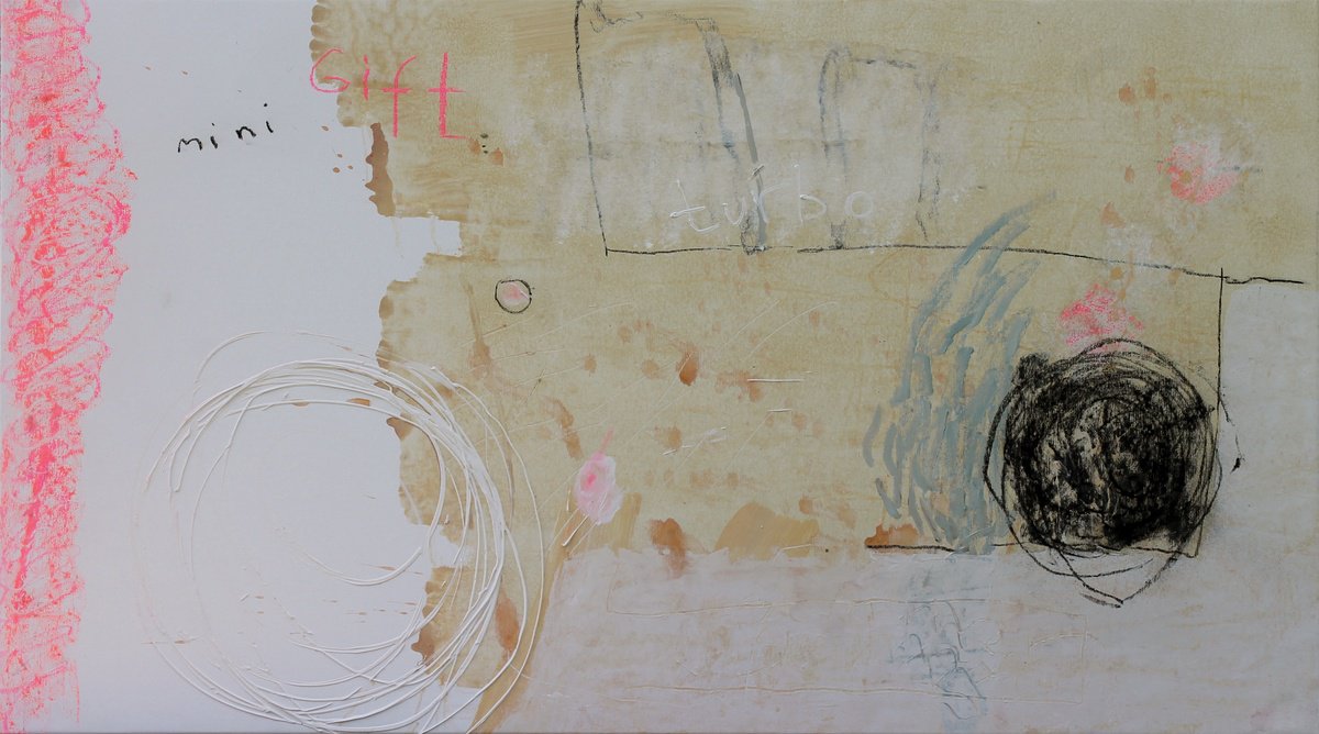 Graphic Abstract Acrylic Painting By Sergiy Dekalyuk, 49 X 28", Dream, Original Artwork