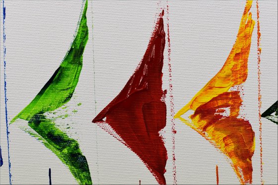 Race  - Abstract- Sailboat Painting- Acrylic Canvas Wall Art