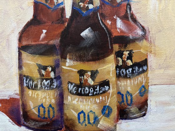 Three Brown Bottles