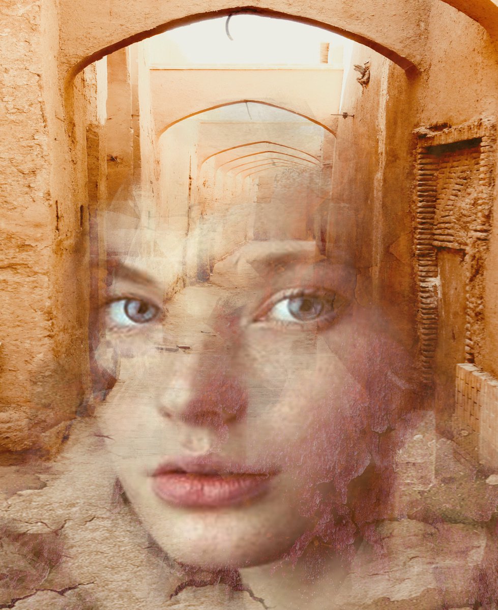 Illustrative Portrait Photograph By Srdjan Jevtic, 35 X 43", Listen To Your Heart, Original Artwork