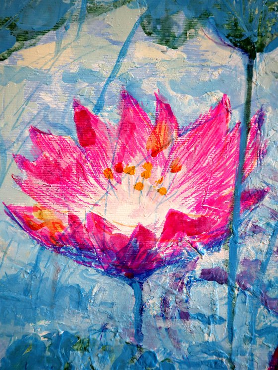 Water Lilies and Koi Fish