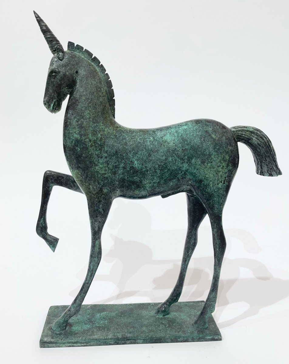 Expressive Bronze Sculpture , Unicorn, No. Ii/Vii By Gor Avetisyan, 9 X 12, Artwork For Sale On Artfinder
