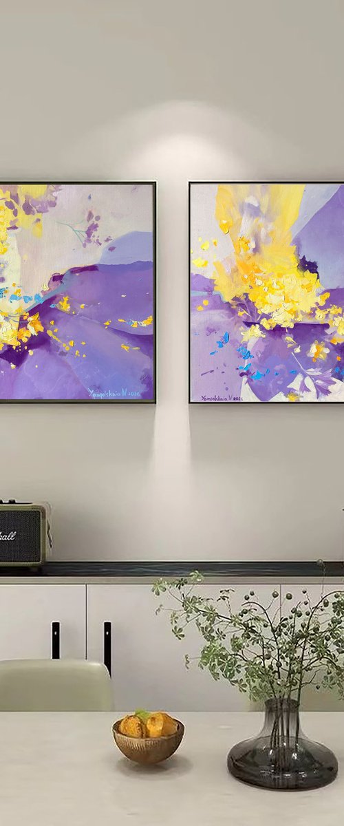 Echoes of Summer Sun. Diptych I by Natalia Yampolskaia