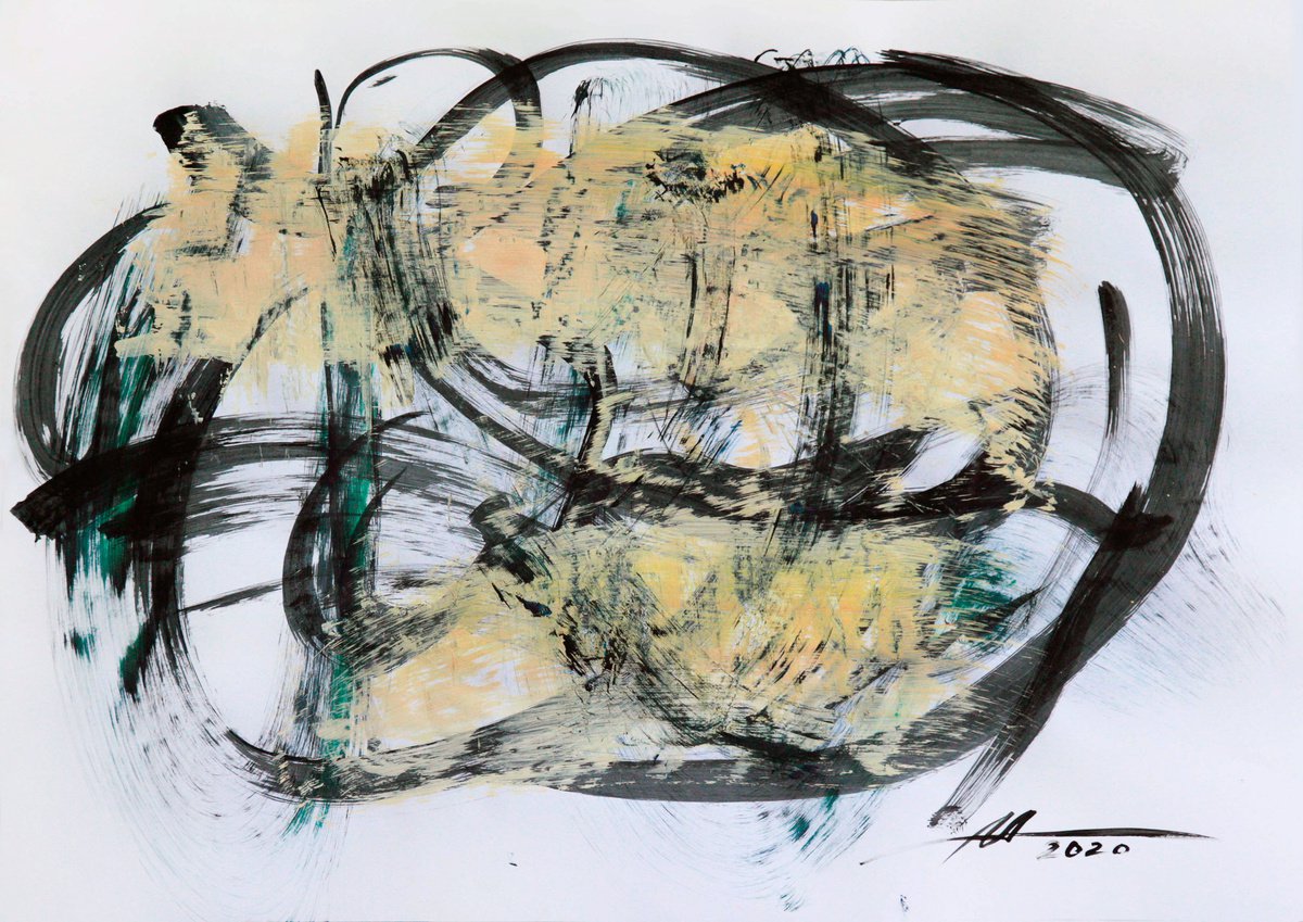 Abstract Acrylic Painting By Anatoliy Menkiv, 33 X 24, #3 Metaphysics Series, Original Artwork