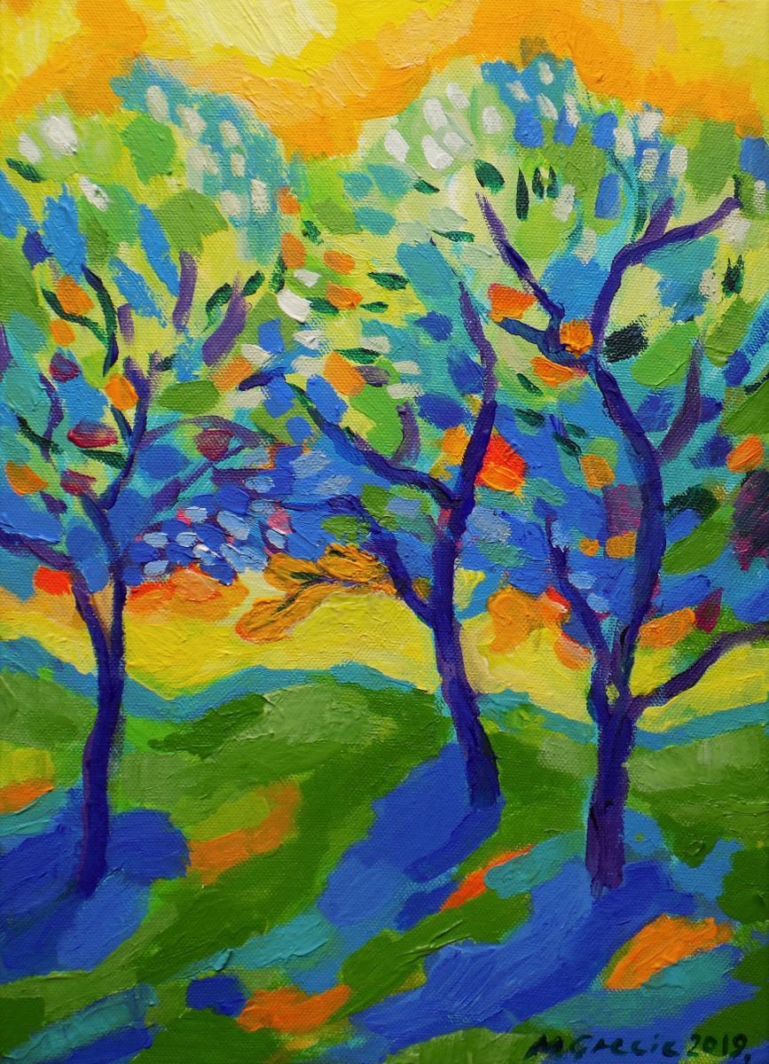 Orchard in yellow and lime by Maja Grecic