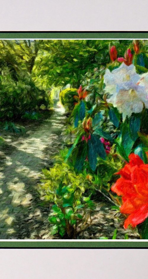 Up the Garden Path three in the style of Monet, Van Gogh by Robin Clarke