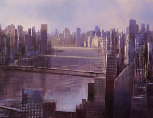 ARQUITECTURAS X (THE GREAT CHANNEL), 147x48. LARGE PAITING. by Rafael Carrascal