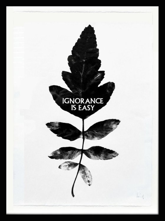 Ignorance Is Easy (Charcoal drawing - framed)