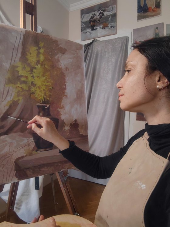 Yellow Flowers in a Vase