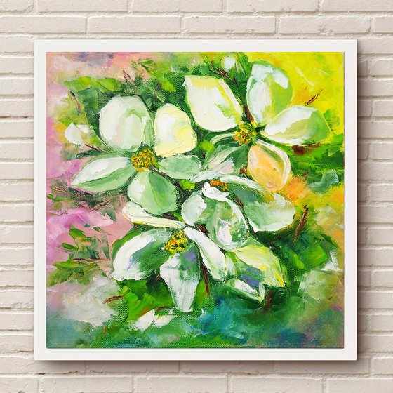 Blooming apple tree branch