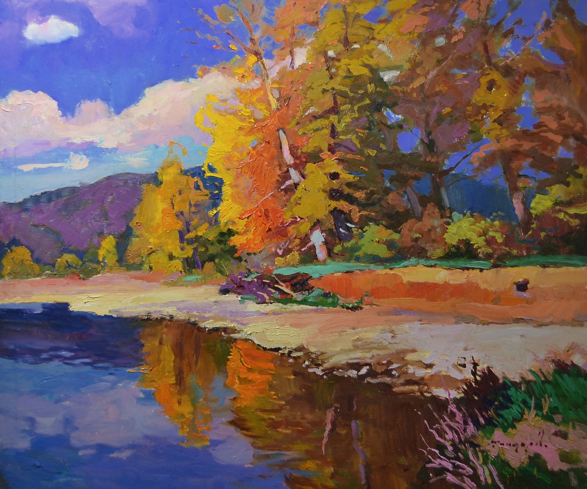 Autumn on the Tisza River by Alexander Shandor