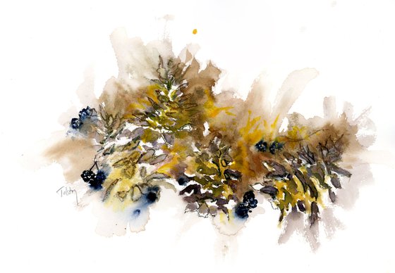Four Pinecones and Berries
