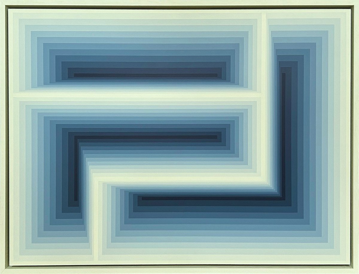 Geometric Abstract Acrylic Painting By Crispin Holder, 26 X 20, Focal Depths Study No.1, Original Artwork