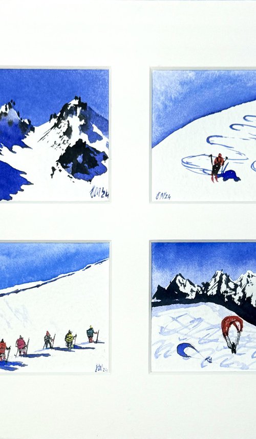 ACEO. THE TOP OF THE ALPINE MOUNTAIN by Yuliia Sharapova