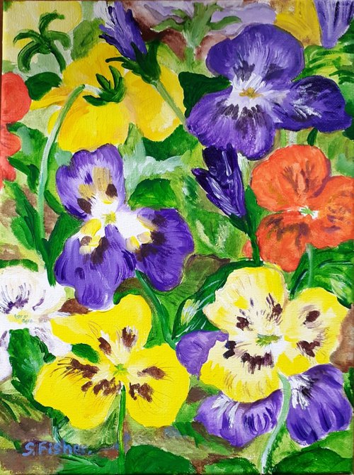pansies; picture perfect by Sandra Fisher
