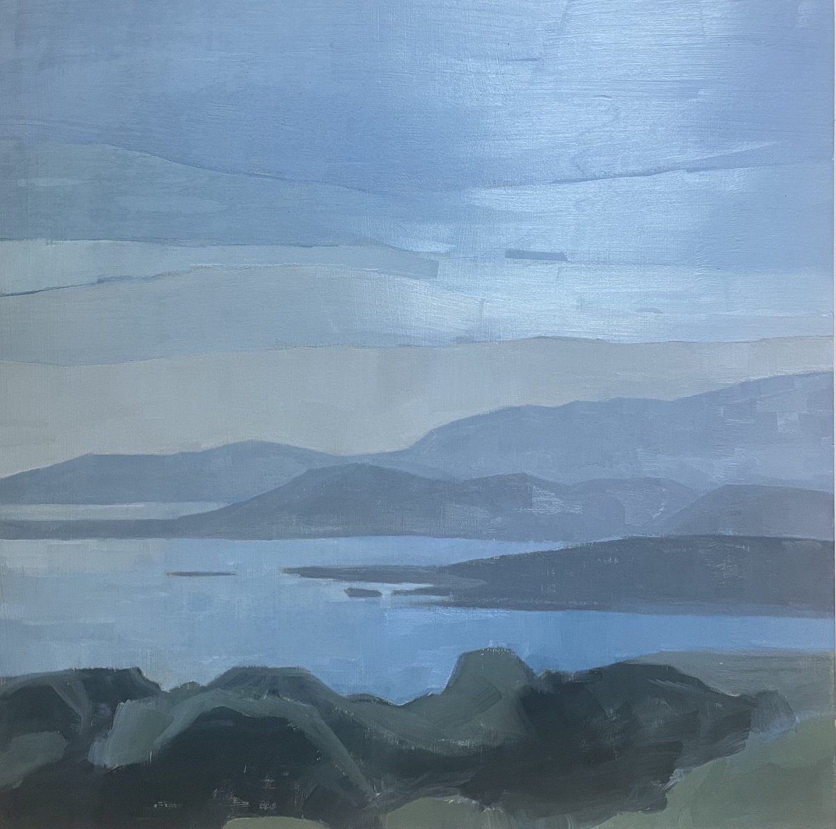 Organic Landscape Oil Painting By Lizzie Butler, 16 X 16", Time To Stand And Stare, Original Artwork