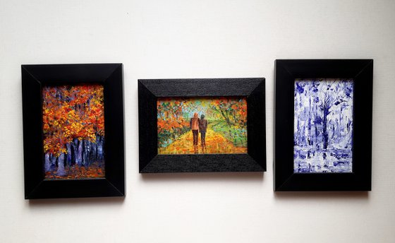 Set of romantic autumn and winter