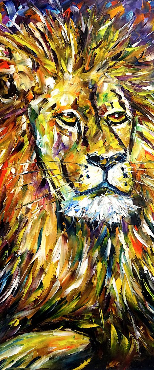 Portrait Of A Lion by Mirek Kuzniar