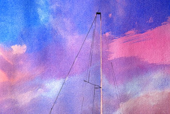 Sunset sailboat