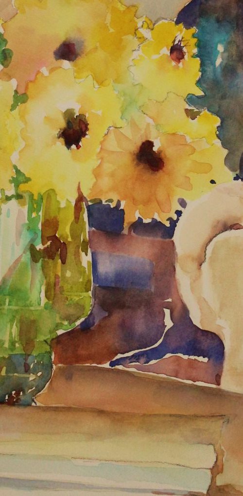 Sunlight on Sunflowers by Bronwen Jones