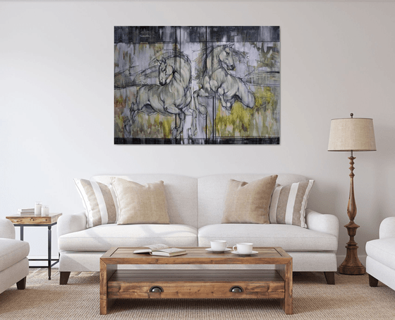 Carousel of Rain and Sun. Horses