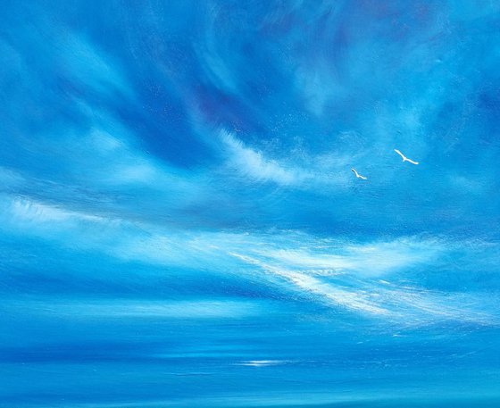 Fly Away With Me II - Blue, Calm, Seascape
