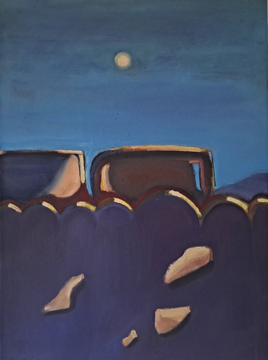 Expressive Oil Painting , Fragments Under Moonlight By Khaled_A, 20 X 28, Artwork For Sale On Artfinder