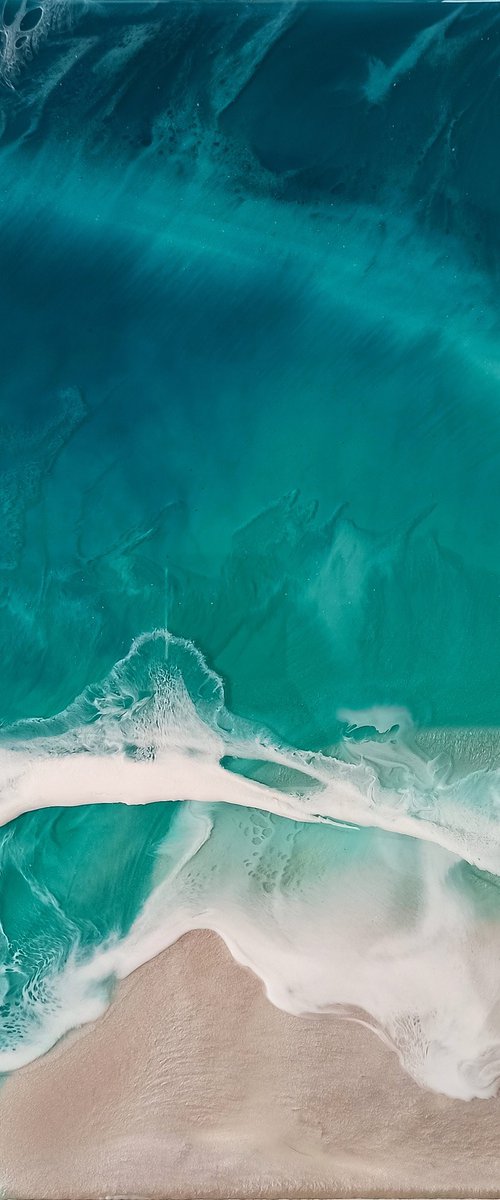 Turquoise Beach Resin Art by Mily Art