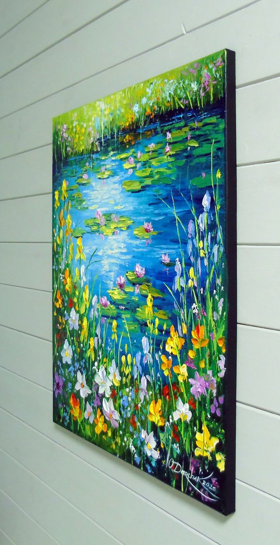 Pond by the Blooming Bank,