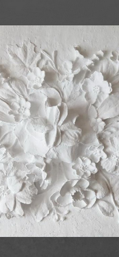 sculptural wall art "Flower arrangement with a rose" by Tatyana Mironova