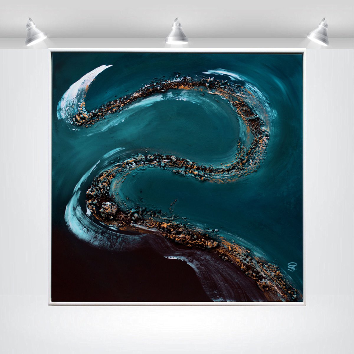 Abstract Acrylic Painting By Edelgard Schroer, 29 X 29, Liquid Horizon, Original Artwork