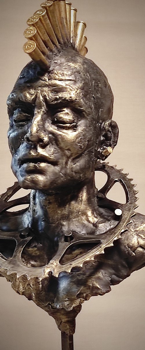 "Centurion I" Unique mixed media sculpture by Elena Kraft