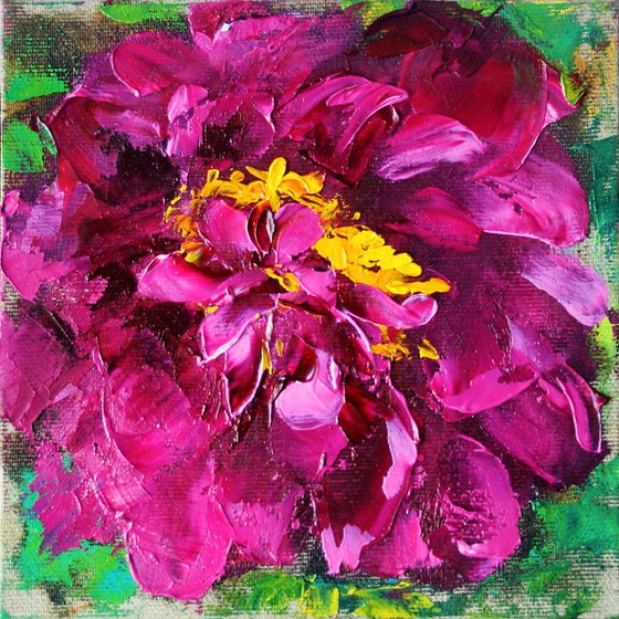 Peony 01...framed / ORIGINAL OIL PAINTING