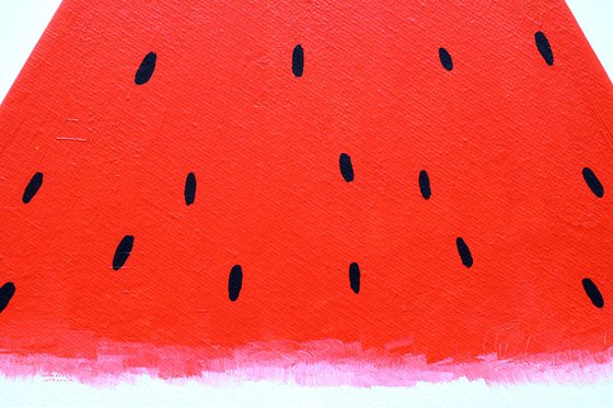 Watermelon Segment Pop Art Acrylic Painting On TRIANGLE Canvas