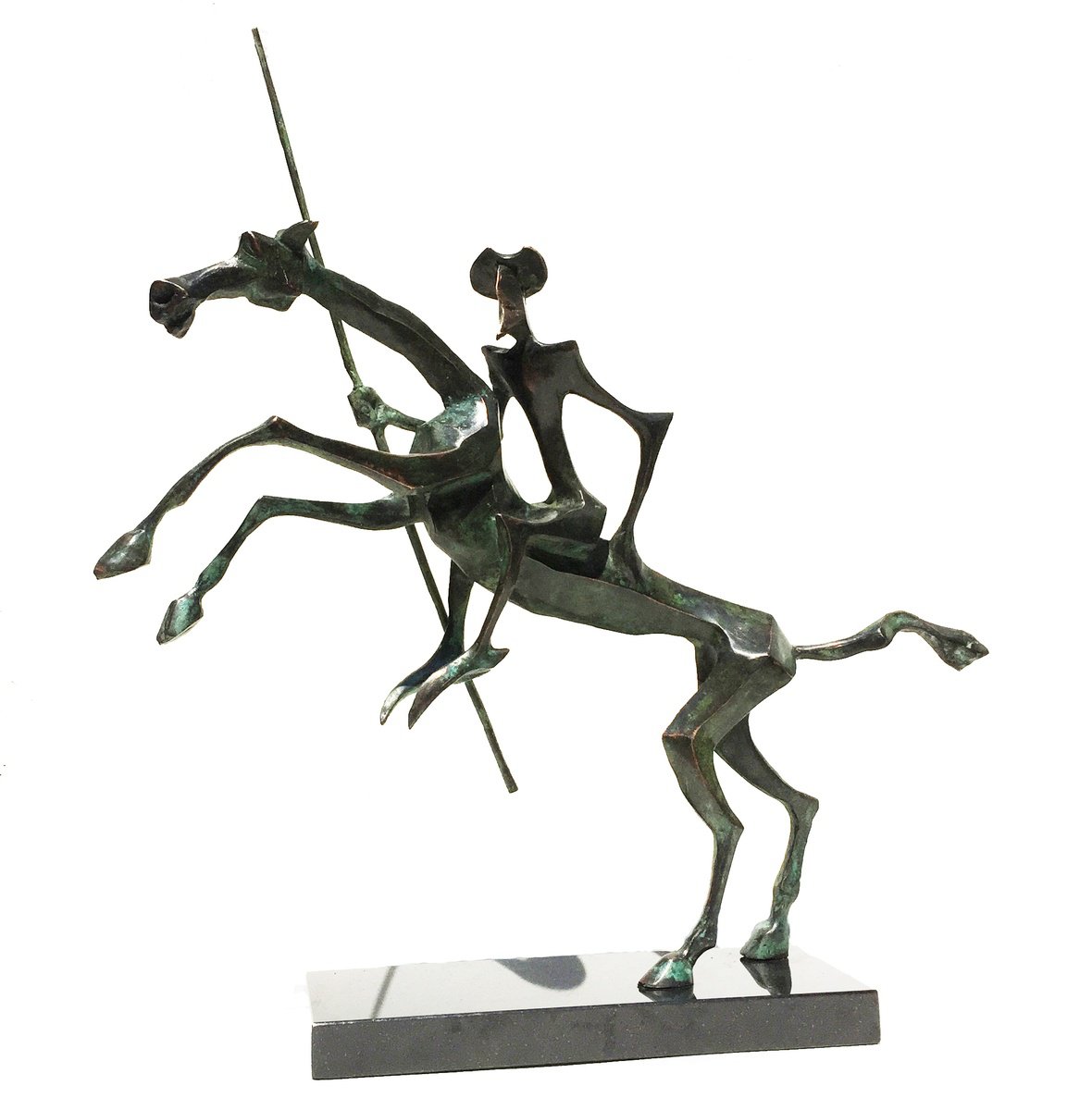 Expressive Portrait Bronze Sculpture By Toth Kristof, 24 X 16", Don Quixote, Original Artwork