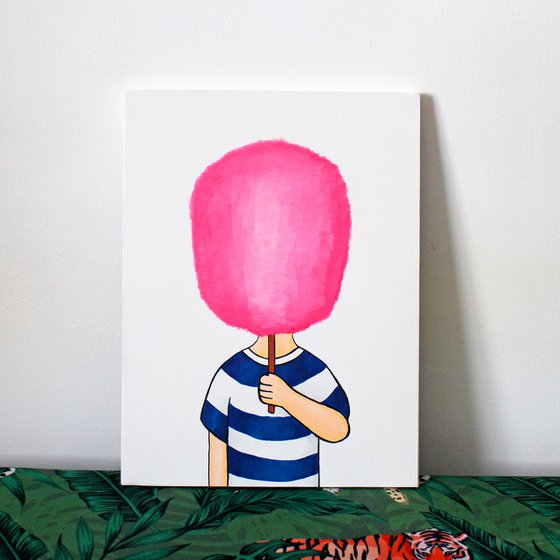 Candy Floss Face Pop Art Painting on Canvas