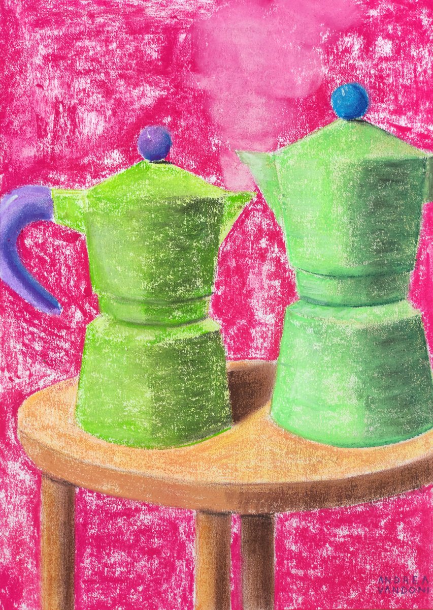 Impressionistic Still Life Pastel Drawing By Andrea Vandoni, 12 X 16, Males &Amp; Females - 9, Original Artwork