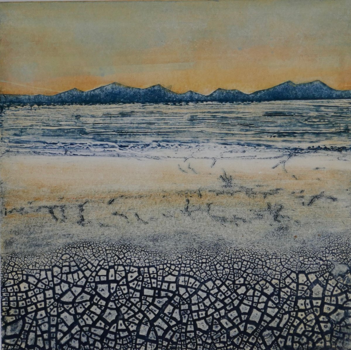 Impressionistic Landscape Limited Edition Print By Sue Roe, 9 X 9", Mindfulness, Original Artwork