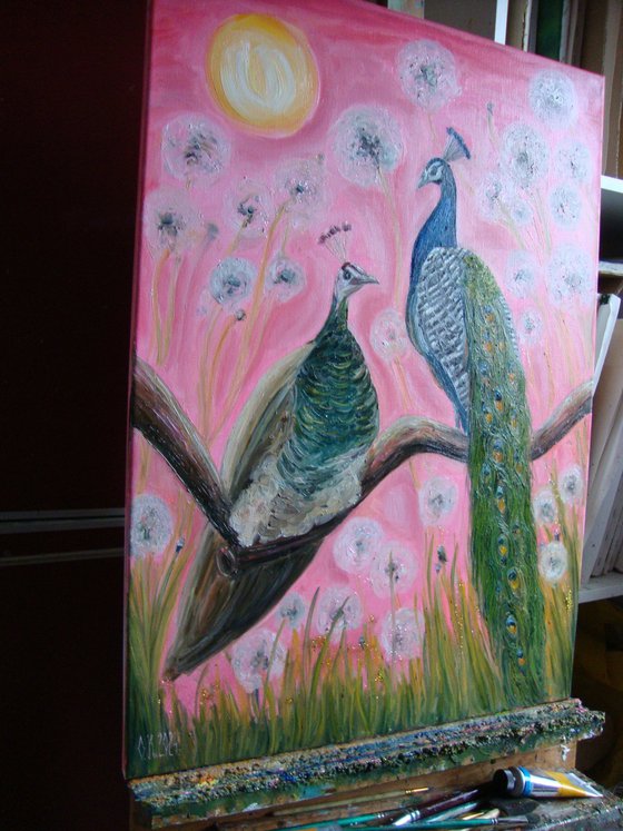 Pair of peacocks