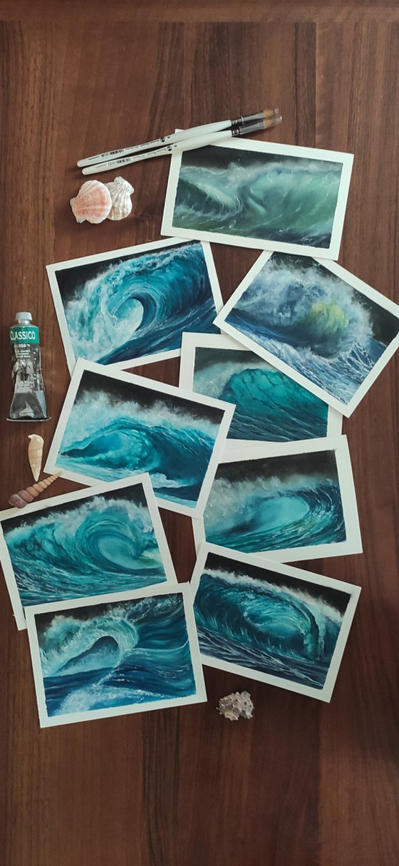 seascape wave on paper #004