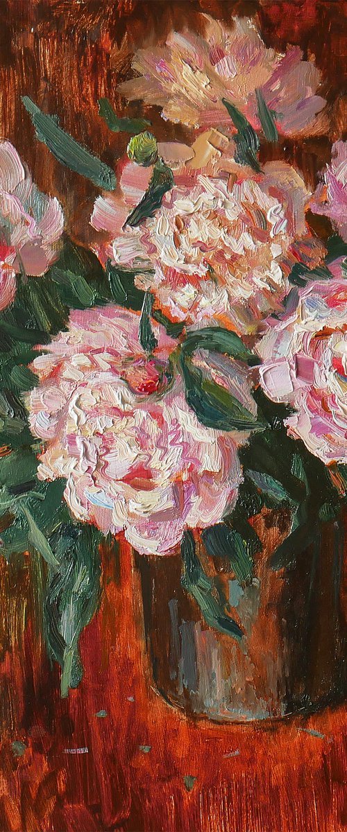 Peonies in Amber by Nikolay Dmitriev