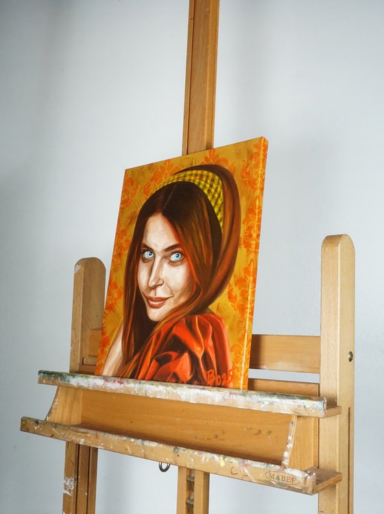 Young woman with the sky in her eyes