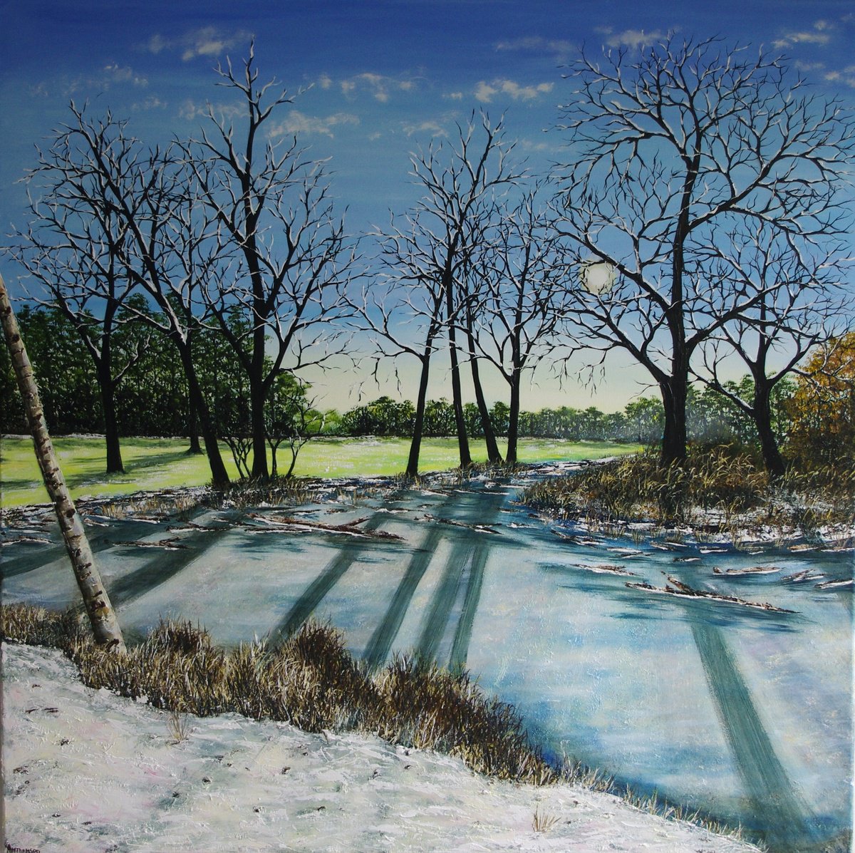 Frozen Pond By Hazel Thomson, 39 X 39, Artwork For Sale On Artfinder