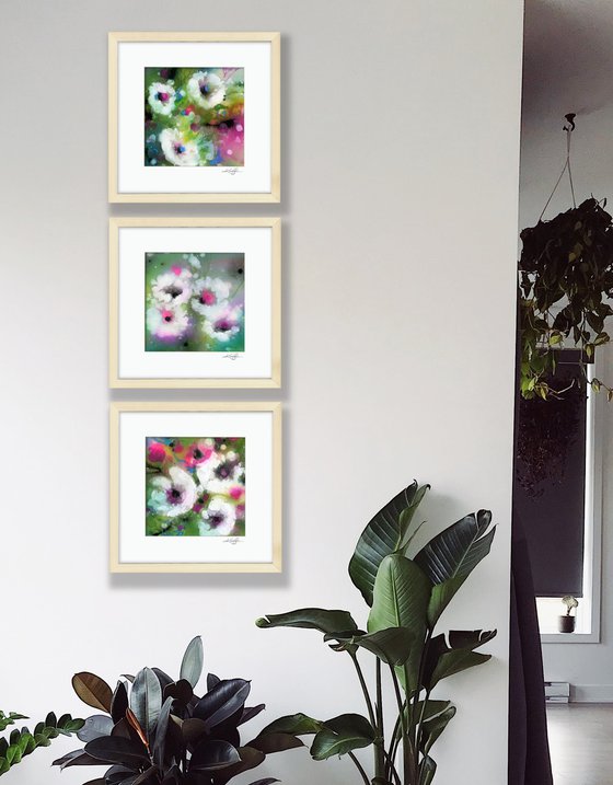 Floral Dream Collection 1 - 3 Framed Paintings
